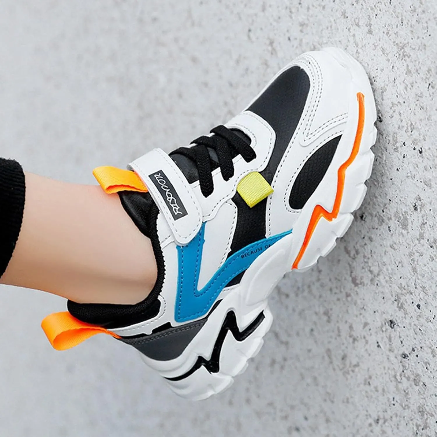 Kids Basketball Shoes Toddler Boys Girls Adjustable Mesh Sneakers Mid Top Training Shoes Non-Slip Sports Shoes