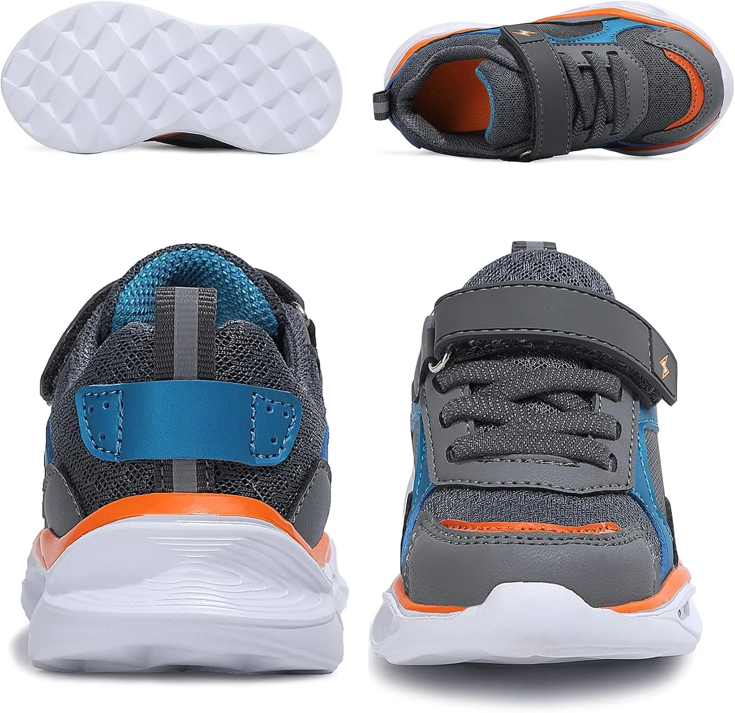 Kids LED Light Up Sneakers Breathable Sport Casual Girls Boys Shoes Adjustable Strap Flashing for Toddler/Little Kid