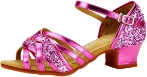 Kids Sandals Girls Latin Dance Shoes Low Heels Tango Salsa Ballroom Practice Performance Dancing Shoes 5-14Years