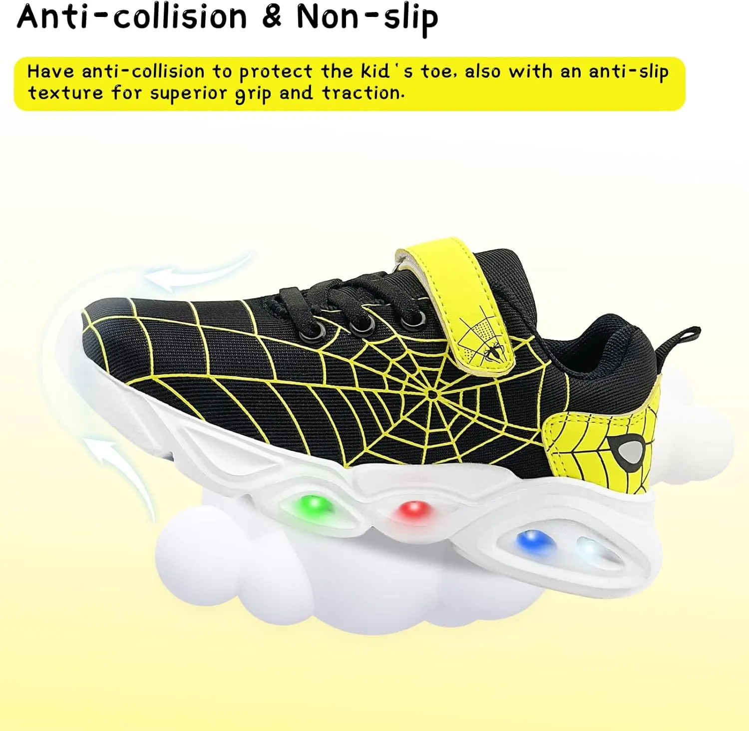 Kids Shoes Toddler Boys Girls Athletic Running Sports Sneakers Non-Slip Lightweight Sneakers Unisex Luminous Sneakers for Toddler/Little Kid