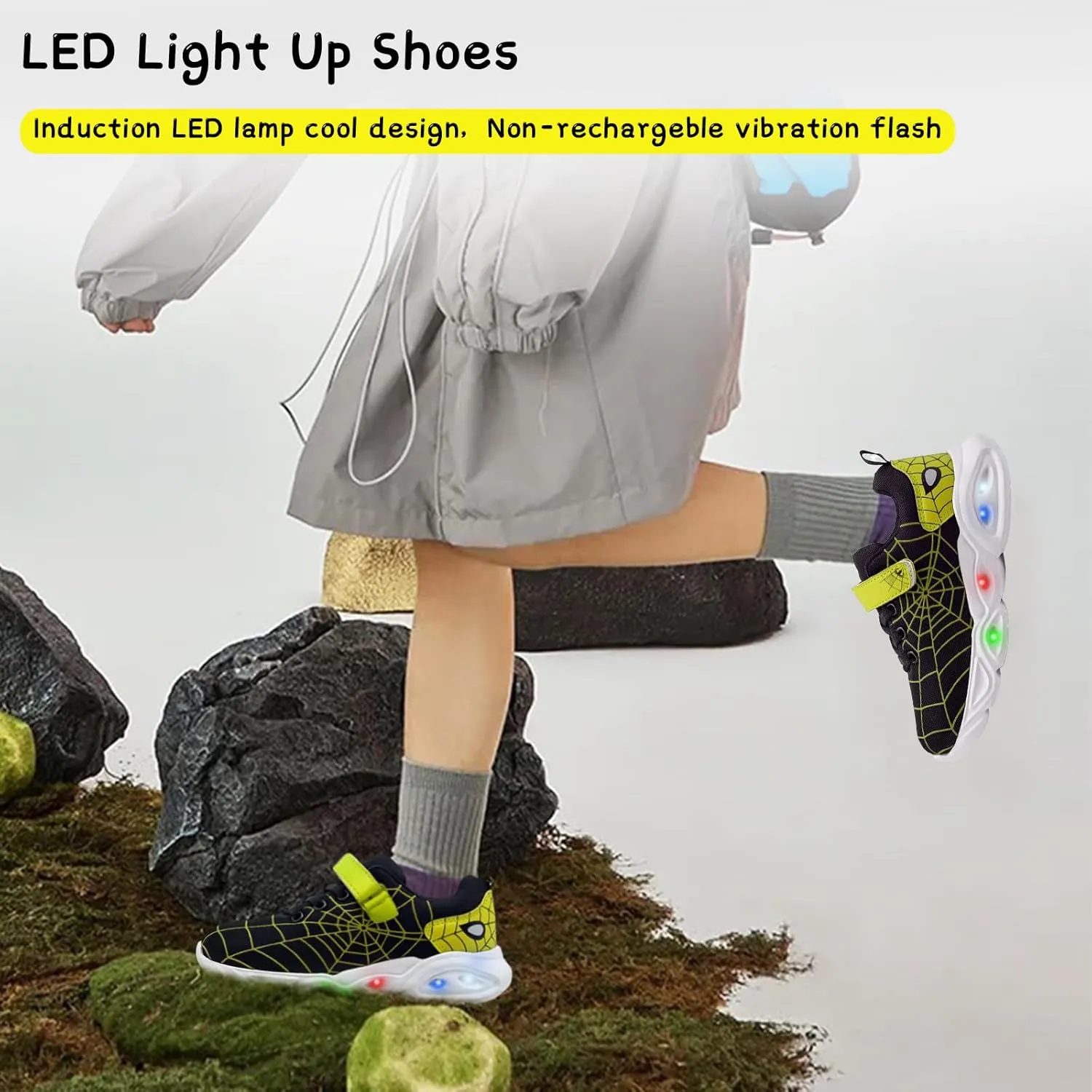 Kids Shoes Toddler Boys Girls Athletic Running Sports Sneakers Non-Slip Lightweight Sneakers Unisex Luminous Sneakers for Toddler/Little Kid