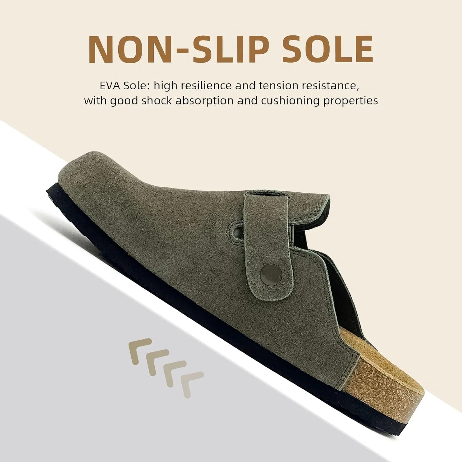 Kids Suede Clogs Boys Girls Sandals Cork Footbed Toddler Slip-on Slippers Indoor Outdoor Cute Sandals Classic Adjustable Buckle
