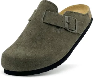 Kids Suede Clogs Boys Girls Sandals Cork Footbed Toddler Slip-on Slippers Indoor Outdoor Cute Sandals Classic Adjustable Buckle