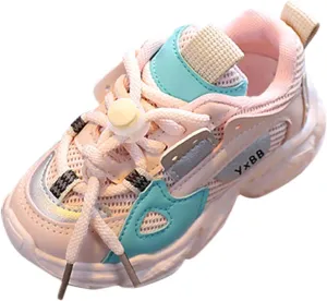 Kids Unisex Sneakers Lace-Up Tennis Shoes for Boys and Girls Running Walking Shoes Chunky Athletic Casual Sneakers