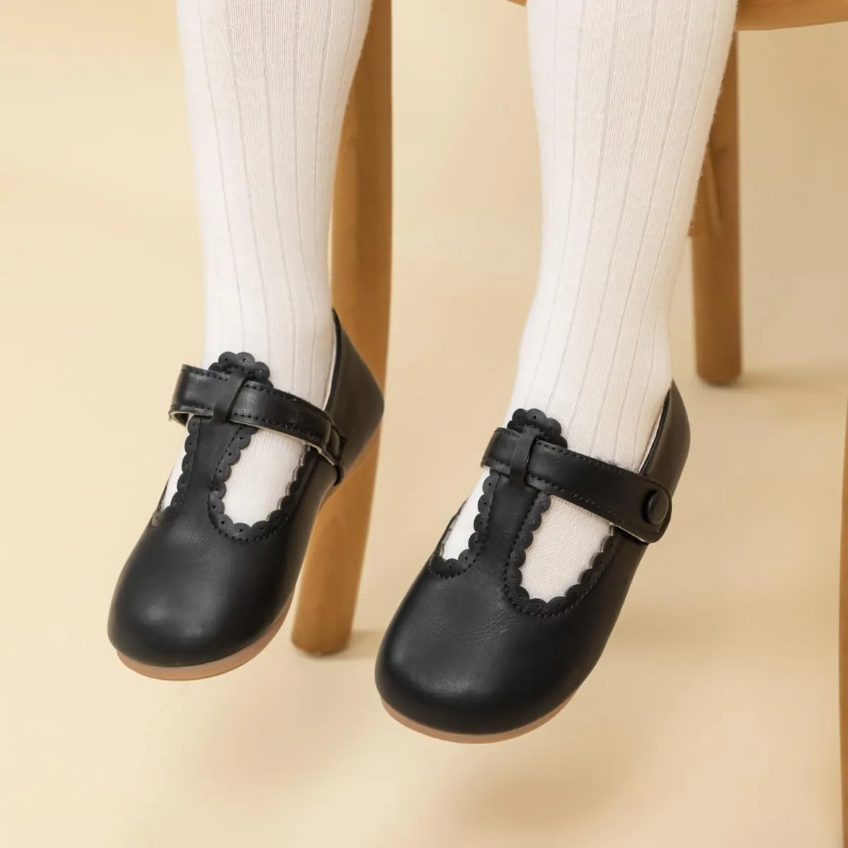 KIDSUN Toddler Girls Dress Shoes Mary Jane Flats Bow Princess Ballerina Wedding Party Back to School Shoes for Kids
