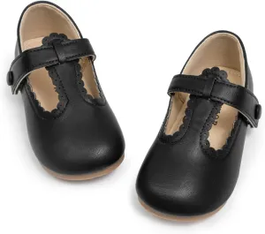 KIDSUN Toddler Girls Dress Shoes Mary Jane Flats Bow Princess Ballerina Wedding Party Back to School Shoes for Kids