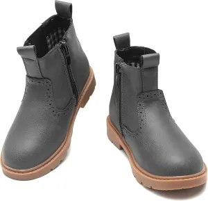 kkdom Boys Girls Waterproof Outdoor Side Zipper Comfort Chelsea Ankle Boots(Toddler/Little Kid/Big Kid)