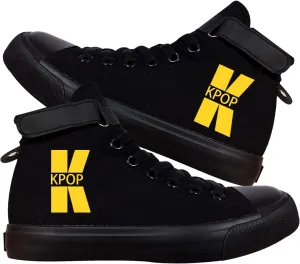 KPOP Merch Gifts for Teen Girls Sneakers Canvas Heart Hand Symbol Unisex Shoes High Top Sneakers for Womens and Mens