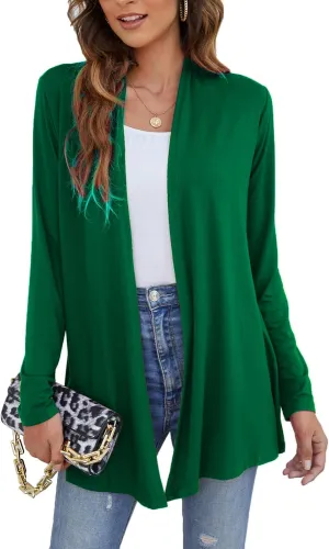 Ladlop Women's Lightweight Open Front Cardigans Long Sleeve Casual Soft Drape Fall Cardigan