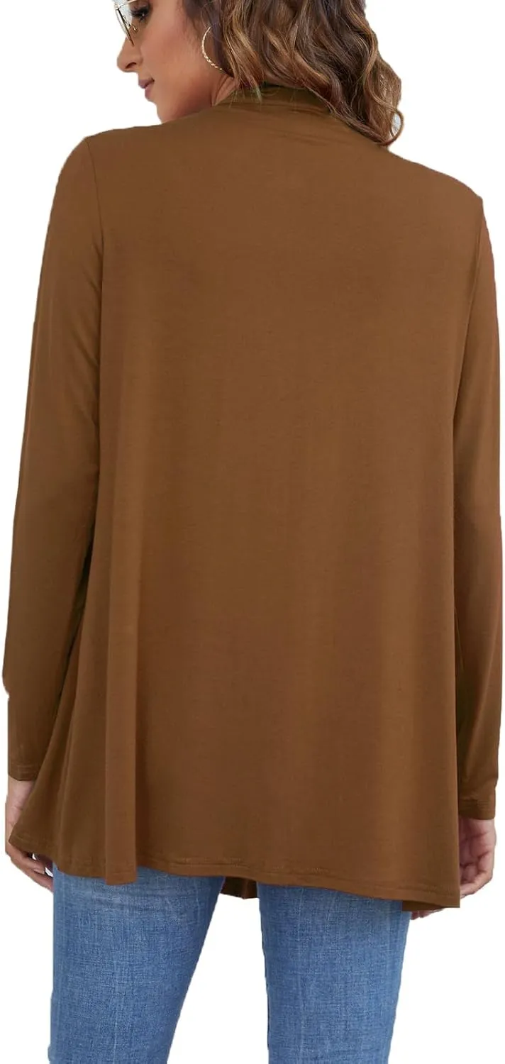 Ladlop Women's Lightweight Open Front Cardigans Long Sleeve Casual Soft Drape Fall Cardigan