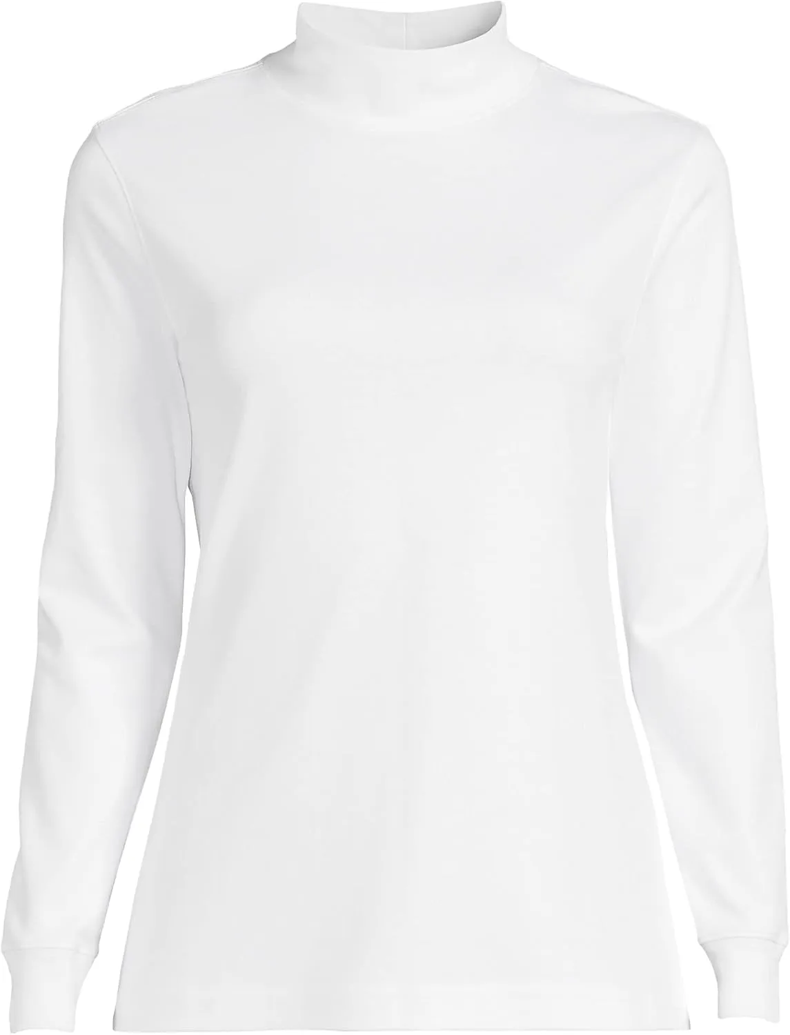 Lands' End Women's Long Sleeve American-Grown Supima Cotton Mock Turtleneck Shirt