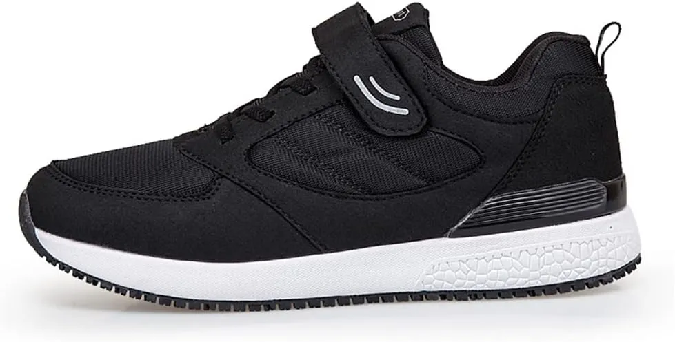 LEADER SHOW Men's Casual Elderly Safety Walking Shoes Light Weight Strap Comfort Sneakers