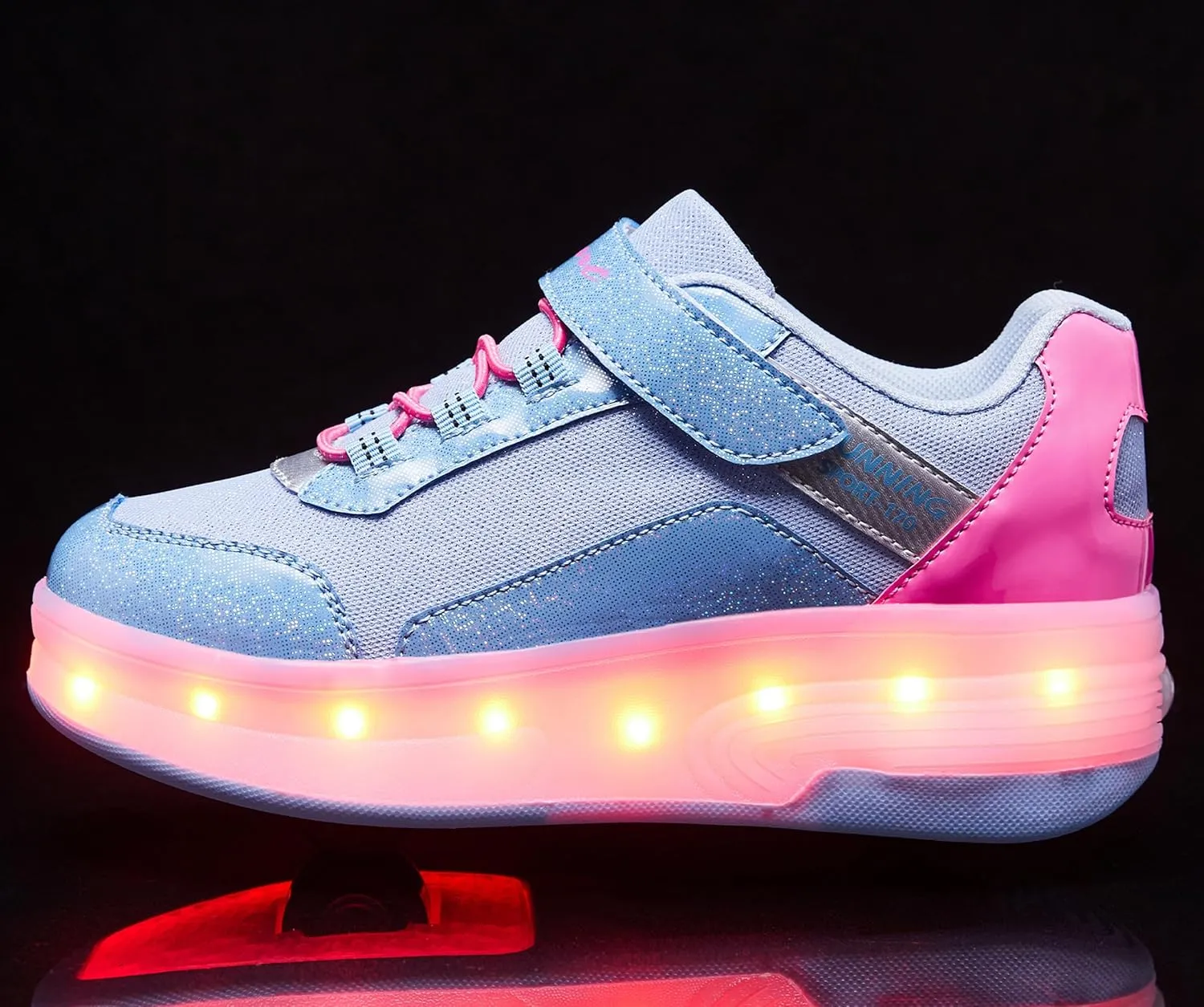 LED Roller Skates Shoes 4 Wheel Skating for Kids 5-15 Years -12 Light Modes Boys Girls Light Up Sneakers for Birthday