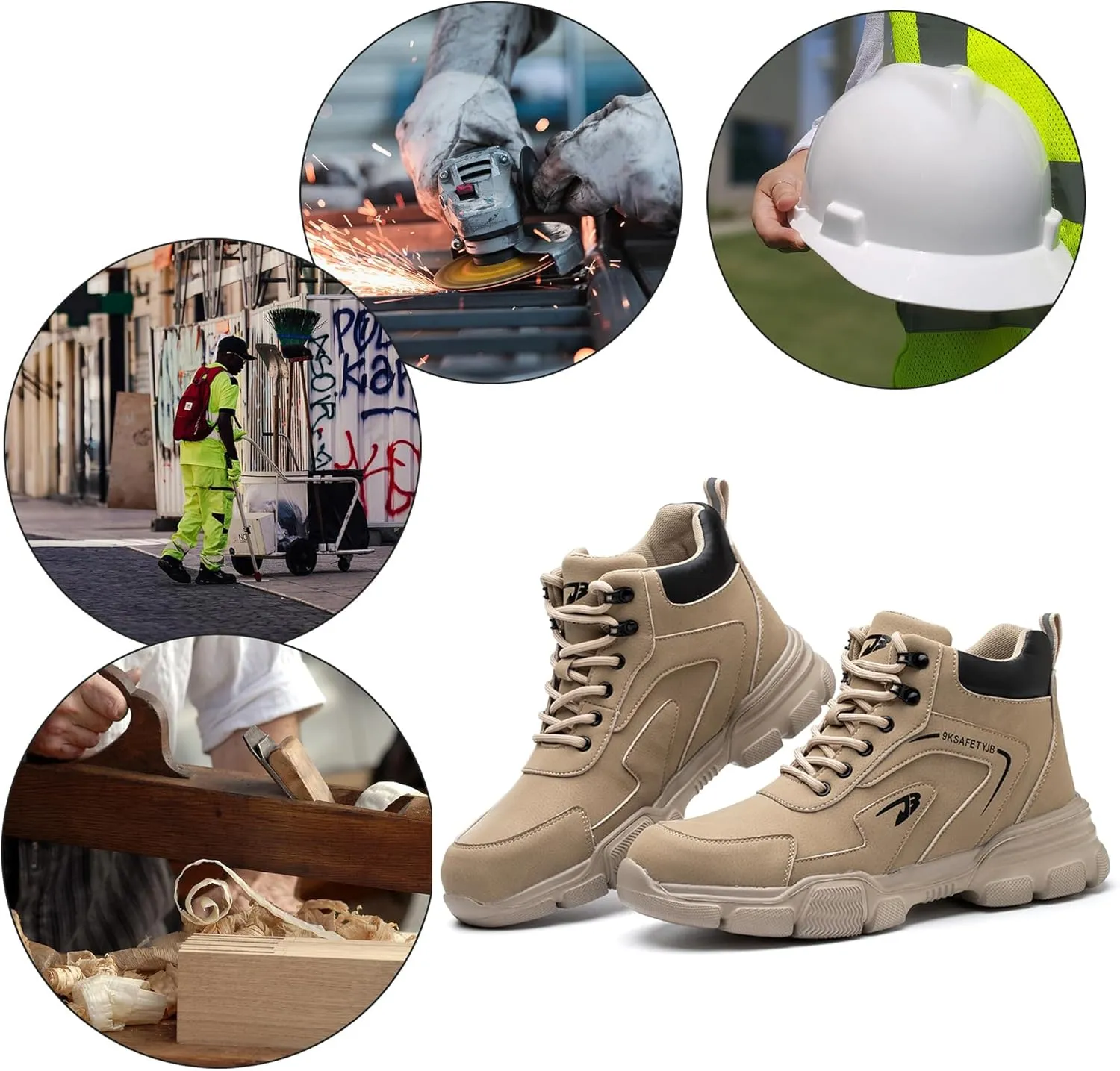 Lightweight Work Safety Shoes Steel Toe Industry Construction Slip Resistant Sneakers