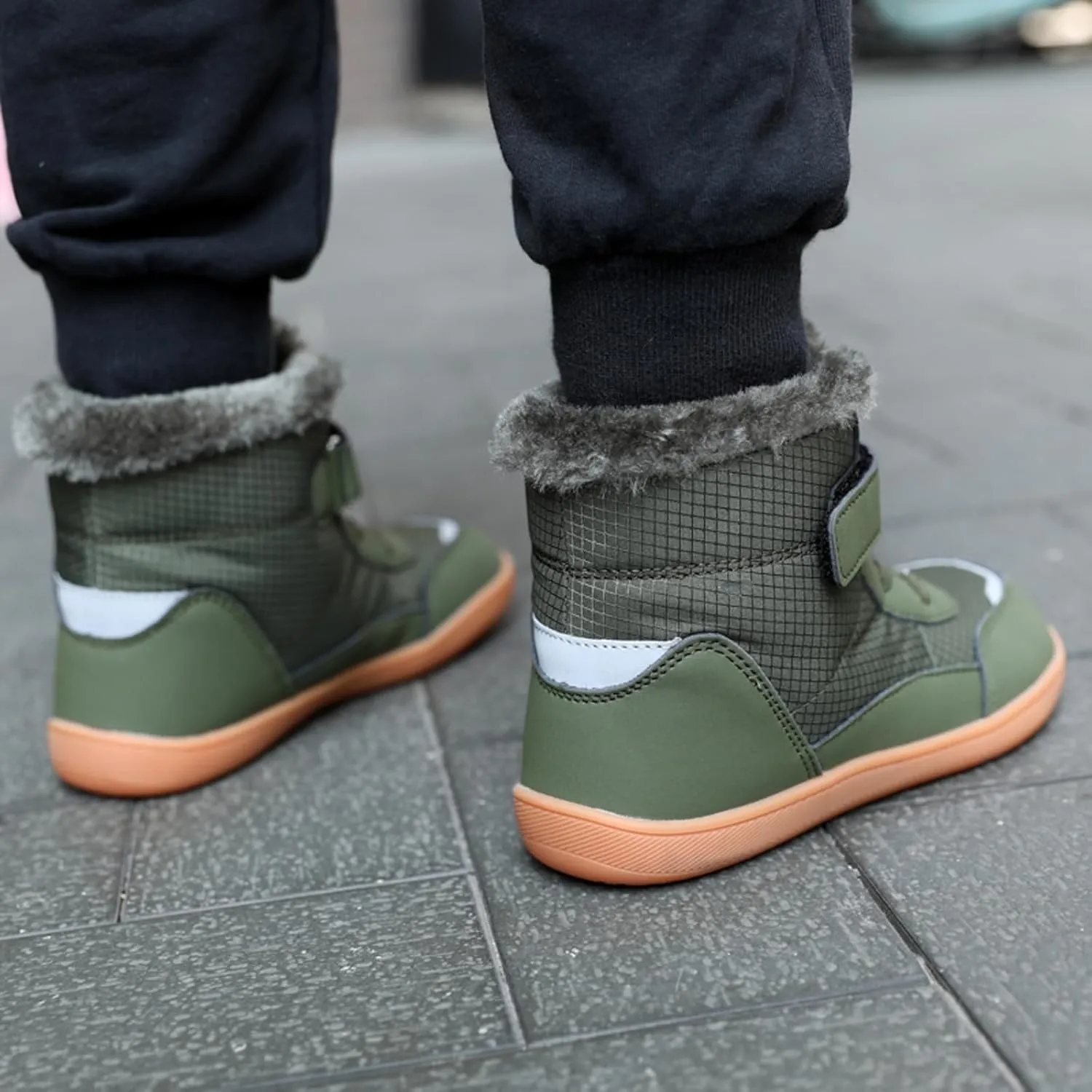 Little Kid Lined Plush Sport Shoes Boys Girls Wide Winter High Top Sneakers Faux F𝐮r Ankle Boots Warm Walking Shoes