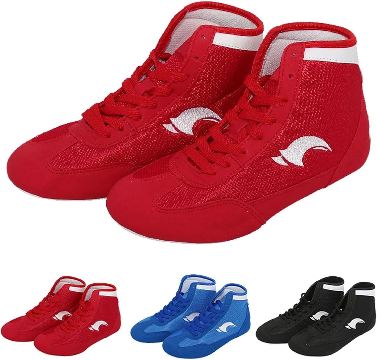Little Kid's Wrestling Shoes Men High Top Boxing Shoes 𝐏rofessional Fitness Training Competition Long Boots