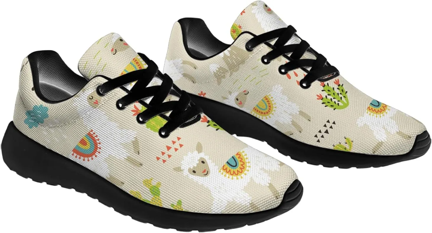 Llamas Shoes for Women Running Shoes Cute Animal Sneakers Tennis Shoes Gifts for Women Men