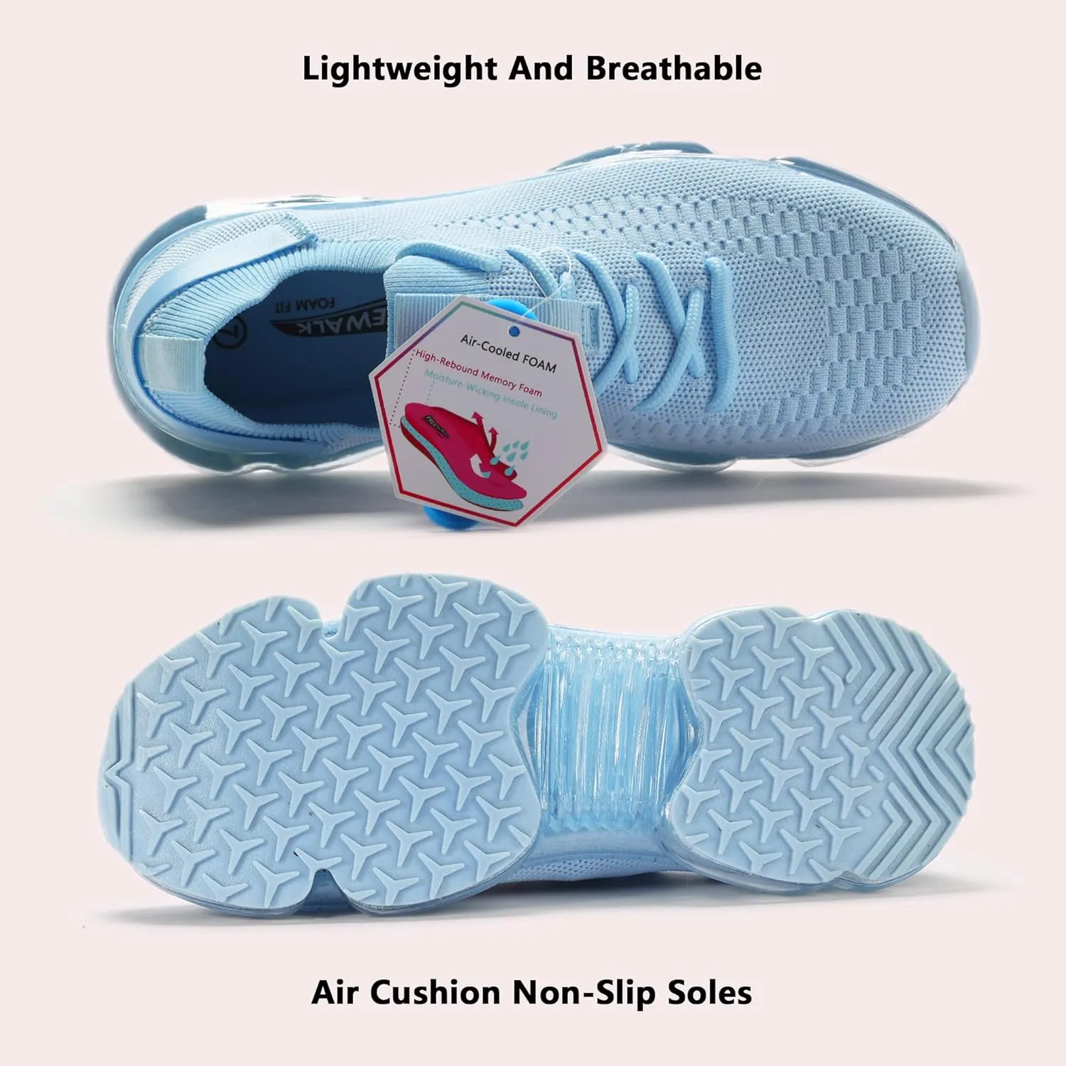 LUCKY STEP Women Air Cushion Fashion Sneakers Breathable Casual Comfortable Lightweight Walking Shoes