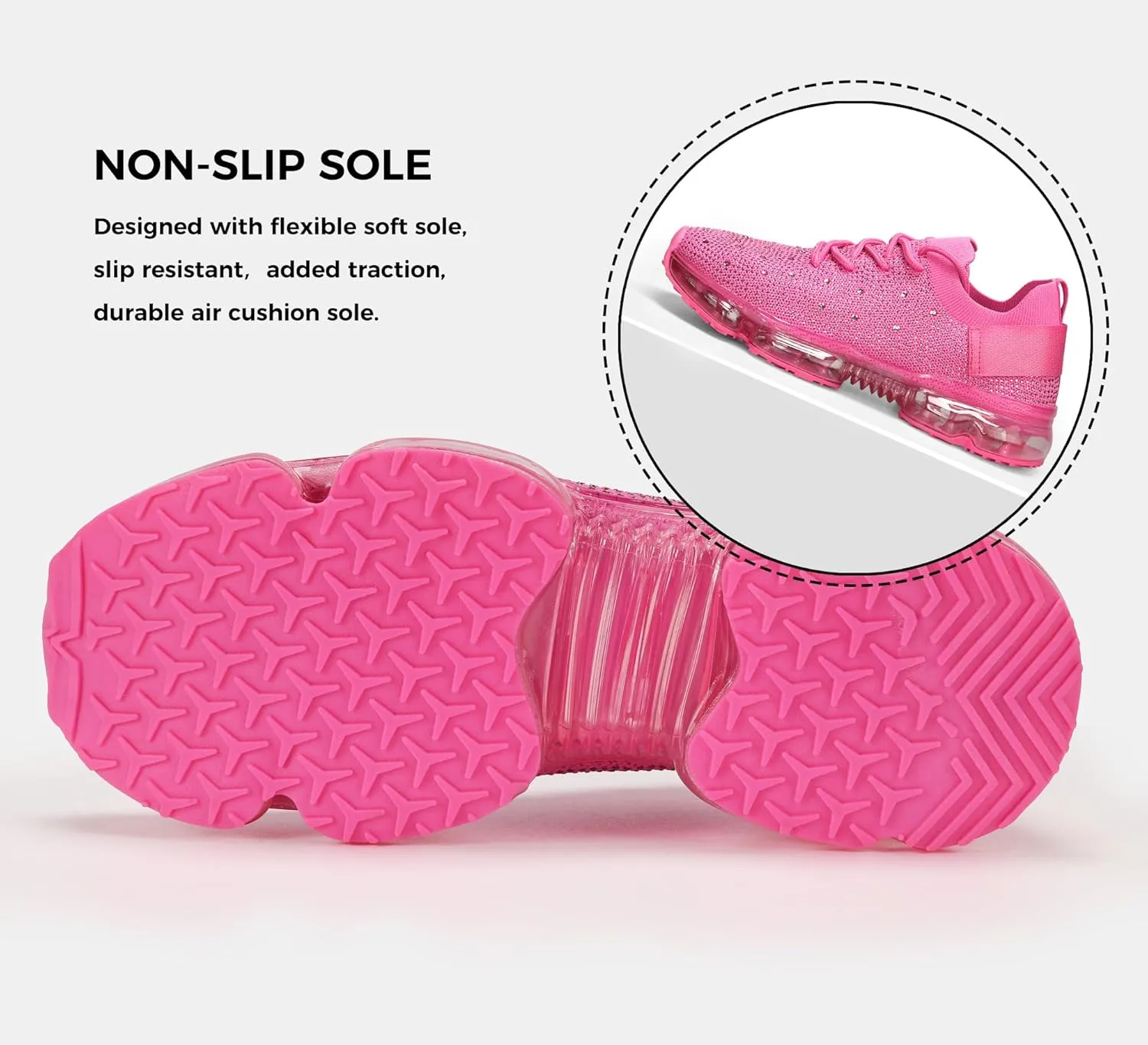 LUCKY STEP Women Air Cushion Fashion Sneakers Breathable Casual Comfortable Lightweight Walking Shoes