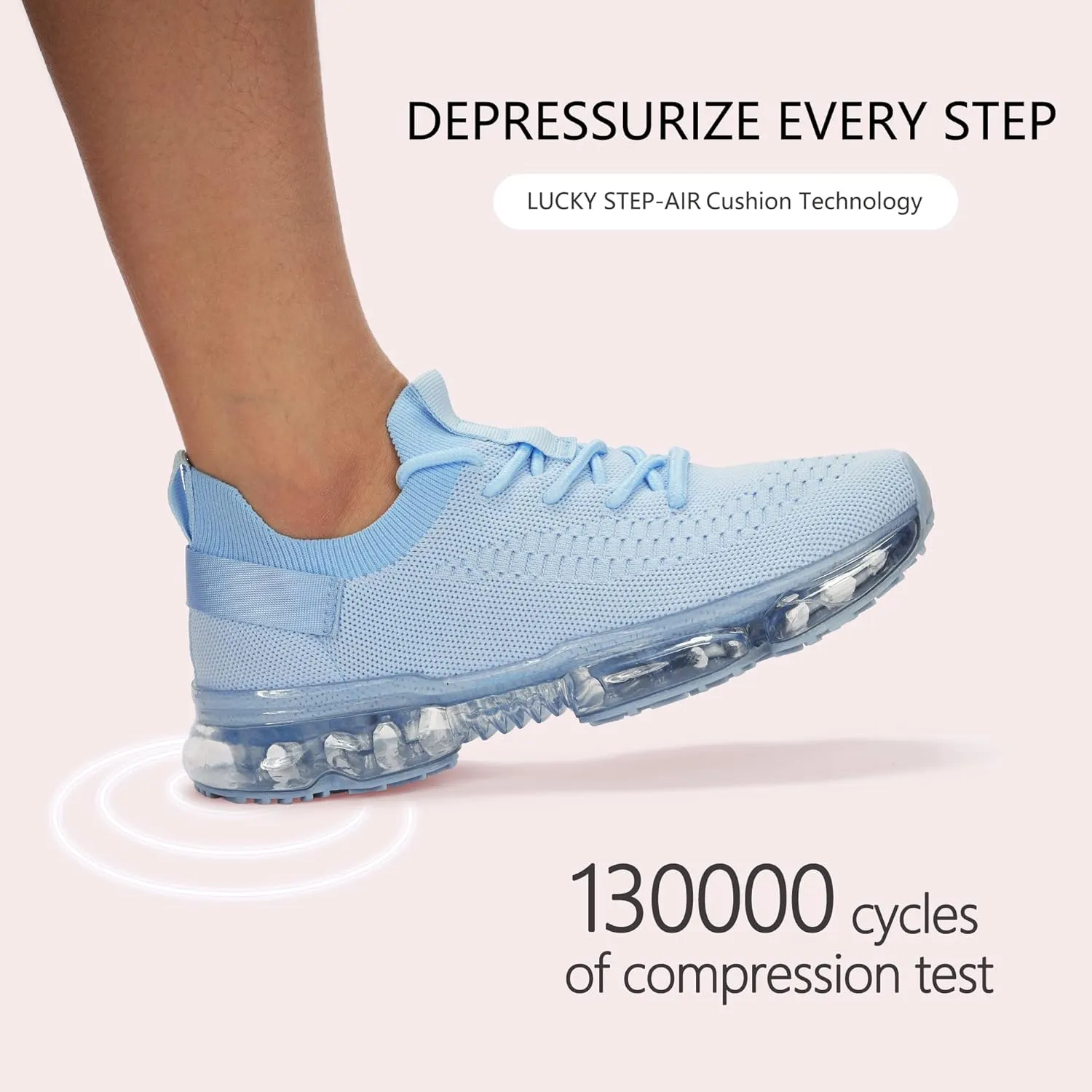 LUCKY STEP Women Air Cushion Fashion Sneakers Breathable Casual Comfortable Lightweight Walking Shoes