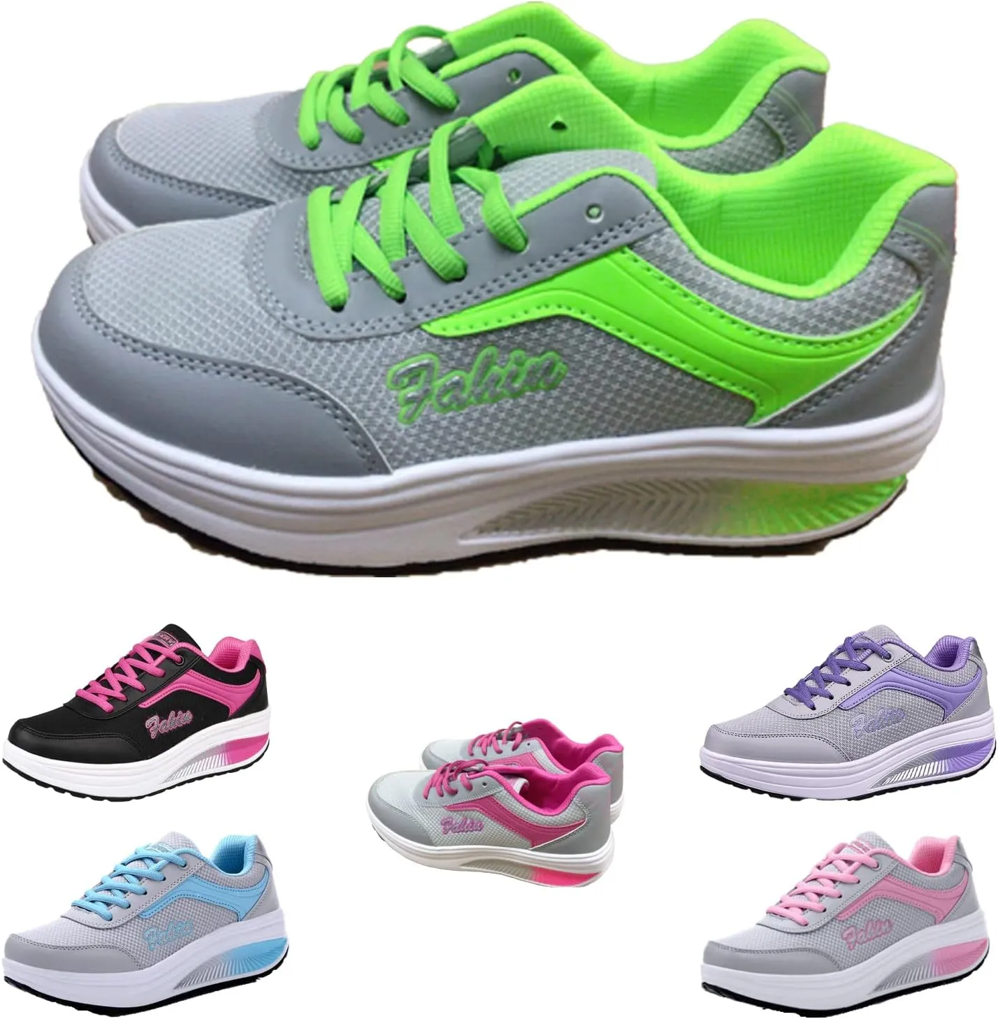 Lymphvity Womens lace-up Walking Shoes Arch Support Breathable Wedge Platform Sneakers Low-top Casual Light Weight Orthotic Sneakers for Plantar Fasciitis