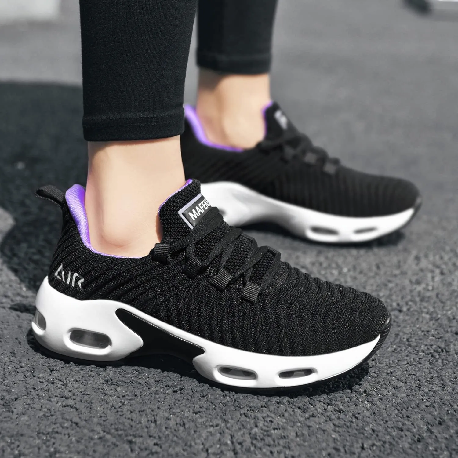 MAFEKE Women Air Athletic Running Shoes Fashion Tennis Breathable Lightweight Walking Sneakers
