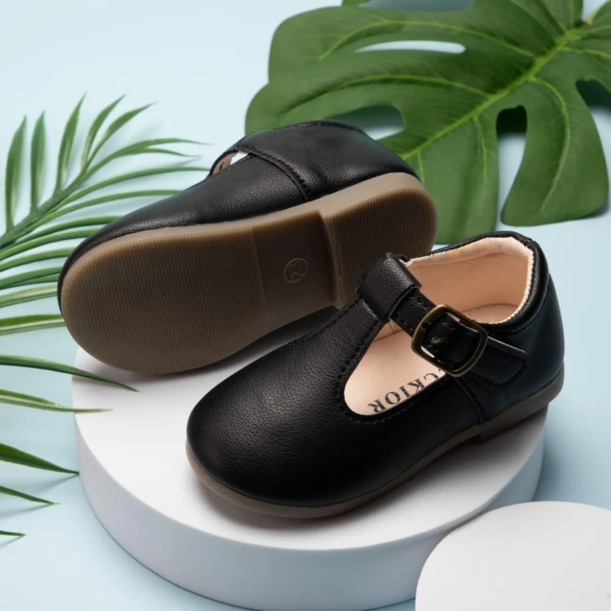 Meckior Toddler Little Girl Mary Jane Dress Shoes Ballet Flats for Girl Party School Shoes Bowknot Princess Shoes