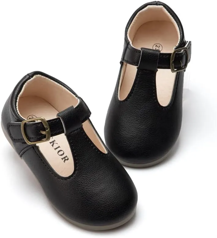 Meckior Toddler Little Girl Mary Jane Dress Shoes Ballet Flats for Girl Party School Shoes Bowknot Princess Shoes