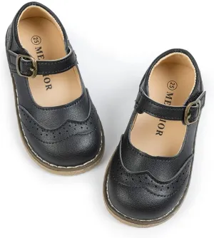 Meckior Toddler Little Girl Mary Jane Dress Shoes Ballet Flats for Girl Party School Shoes Bowknot Princess Shoes