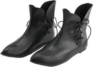 Medieval Curved Pointed Boots Renaissance Lace-Up Roman Shoes Viking Pirate Cosplay Stage Performance Party for Adult