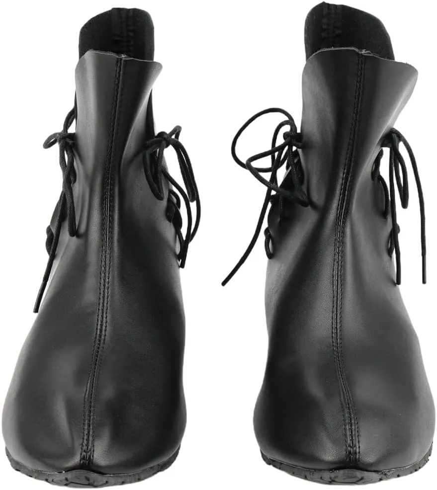 Medieval Curved Pointed Boots Renaissance Lace-Up Roman Shoes Viking Pirate Cosplay Stage Performance Party for Adult