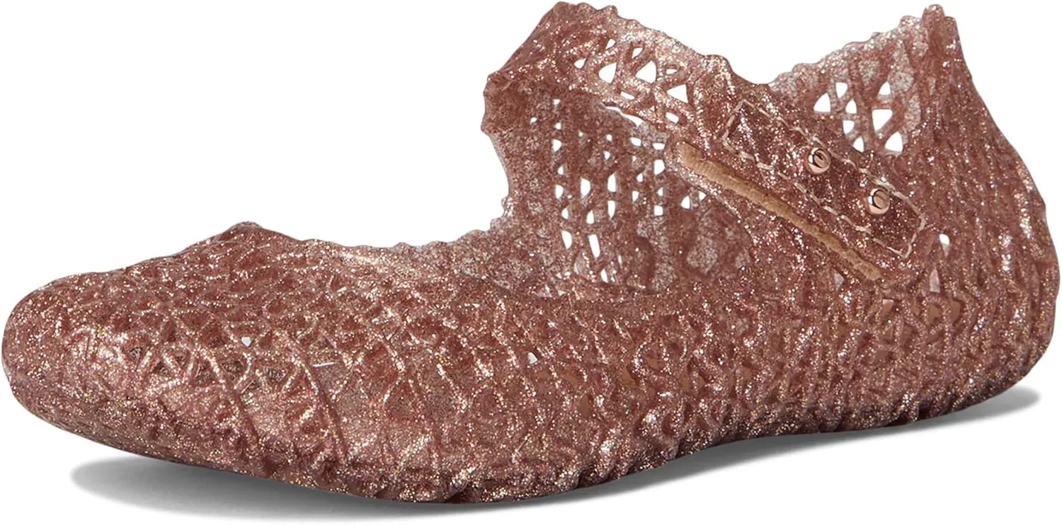 Melissa Mini Campana Papel Flats for Babies, Toddlers - Comfortable & Cute Close-Toe Jelly Flat Shoes with Mary-Jane Strap & Interwoven Cut-Out Design