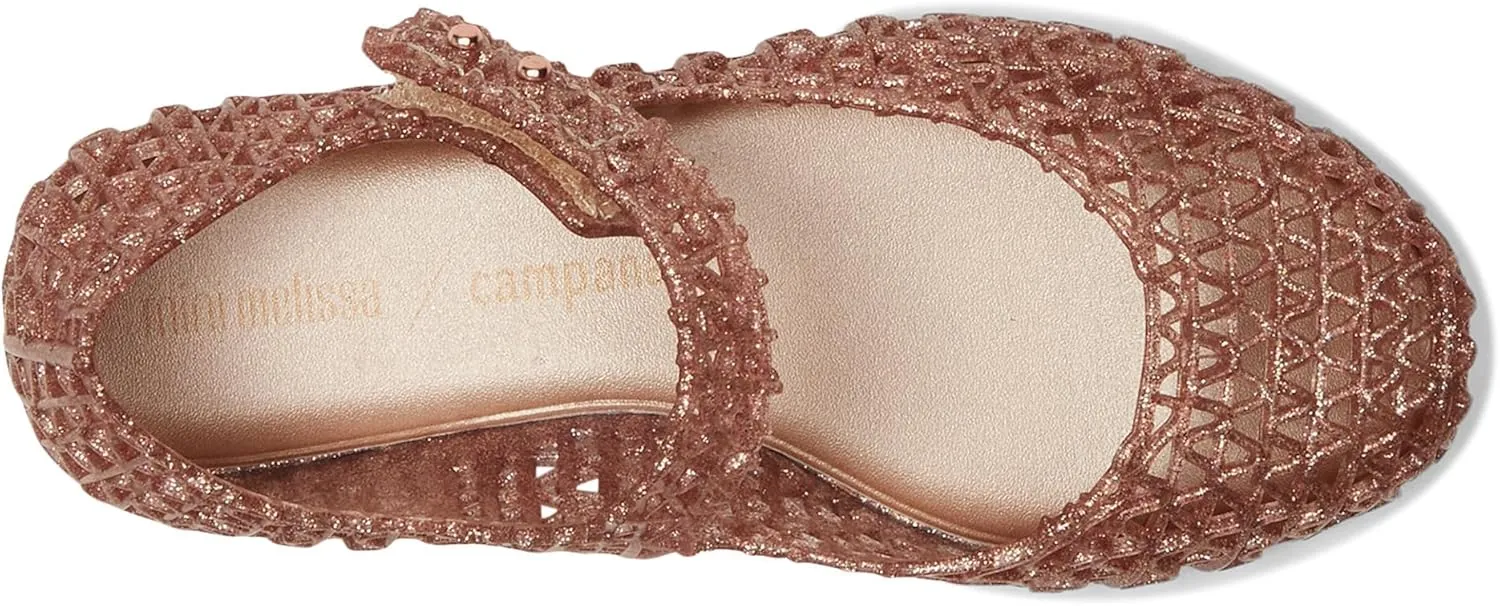 Melissa Mini Campana Papel Flats for Babies, Toddlers - Comfortable & Cute Close-Toe Jelly Flat Shoes with Mary-Jane Strap & Interwoven Cut-Out Design
