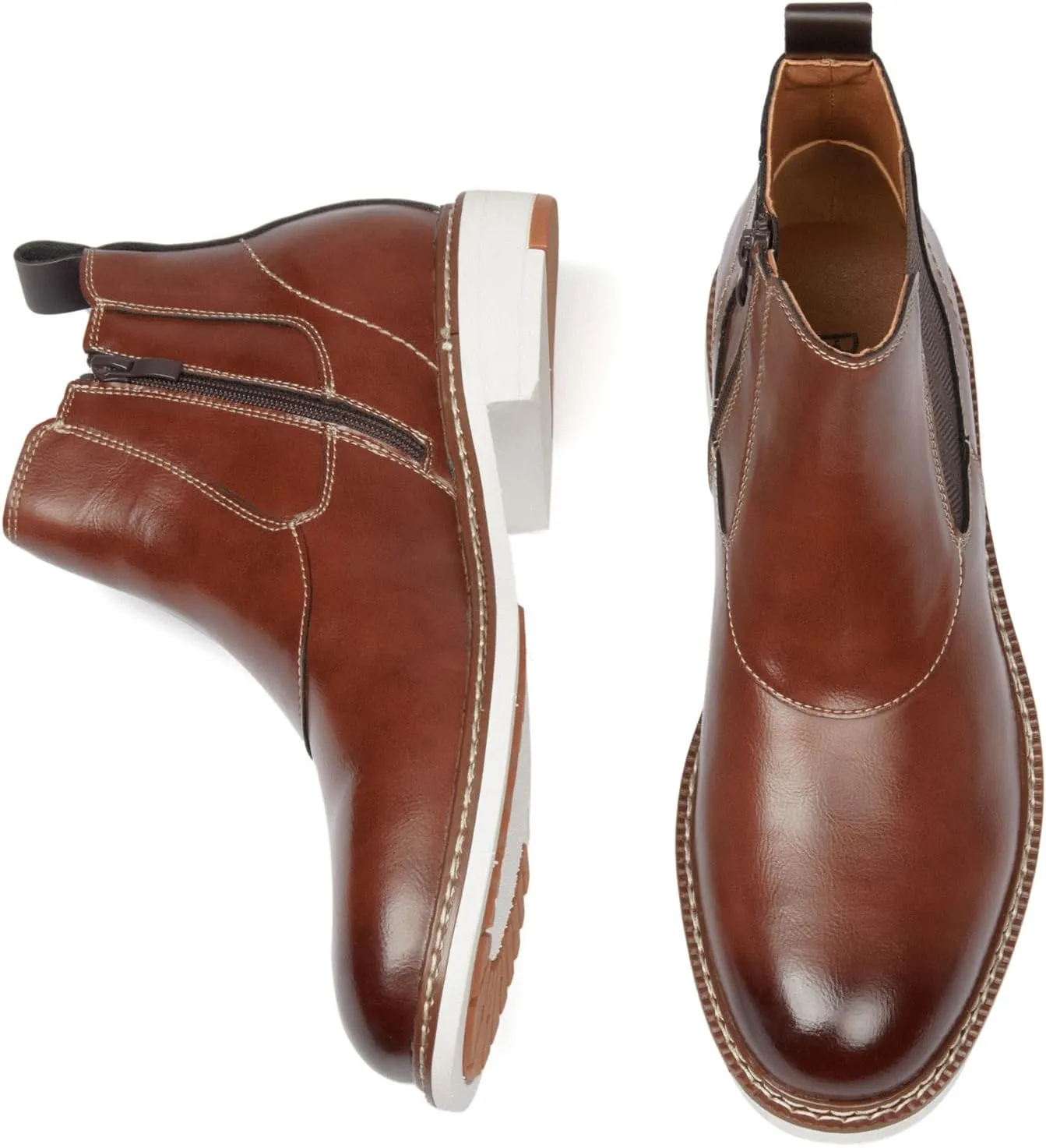 Men's Chelsea Boots Casual Chukka Ankle Boots Side Zipper Clouser Elastic Dress Boots Work Shoes for Men.