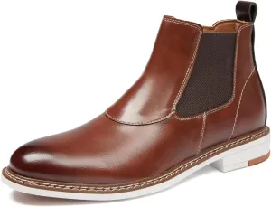Men's Chelsea Boots Casual Chukka Ankle Boots Side Zipper Clouser Elastic Dress Boots Work Shoes for Men.