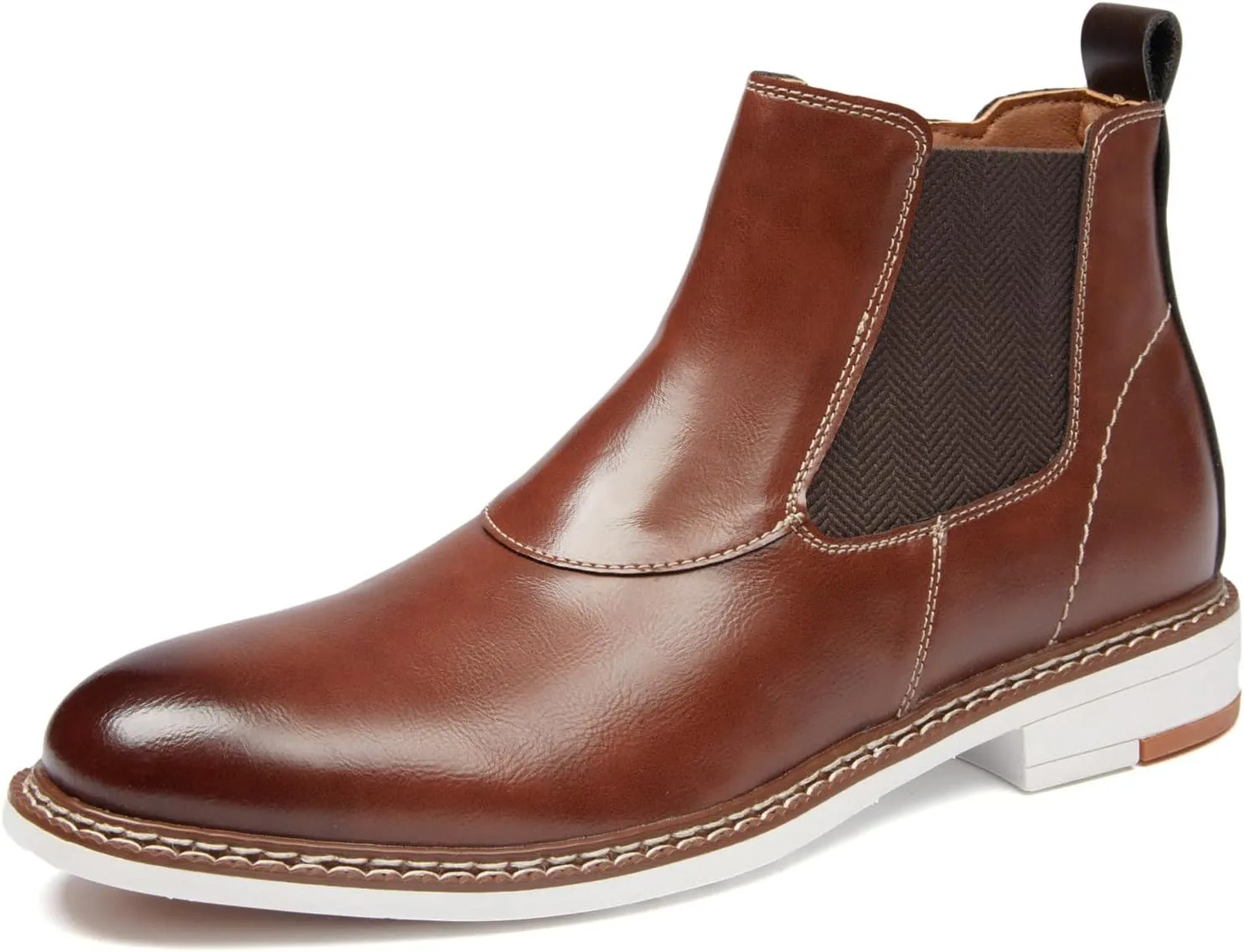 Men's Chelsea Boots Casual Chukka Ankle Boots Side Zipper Clouser Elastic Dress Boots Work Shoes for Men.