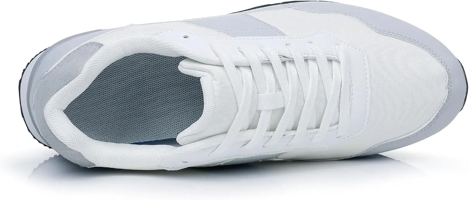Men's Fashion Sneakers Lace Up Retro Classic Running Shoes for Men Mesh Lightweight and Breathable Non-Slip Rubber Outsole and EVA Midsole Walking Sport Shoes
