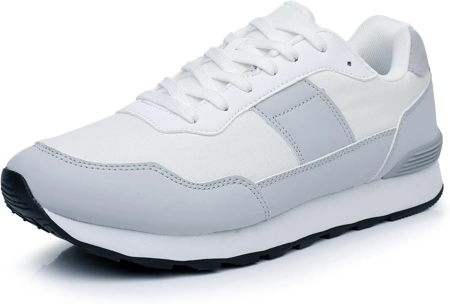 Men's Fashion Sneakers Lace Up Retro Classic Running Shoes for Men Mesh Lightweight and Breathable Non-Slip Rubber Outsole and EVA Midsole Walking Sport Shoes