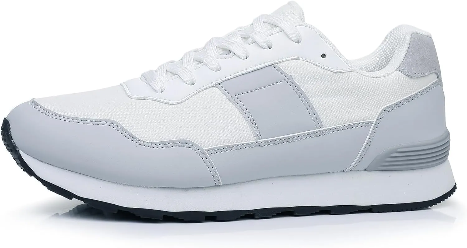 Men's Fashion Sneakers Lace Up Retro Classic Running Shoes for Men Mesh Lightweight and Breathable Non-Slip Rubber Outsole and EVA Midsole Walking Sport Shoes