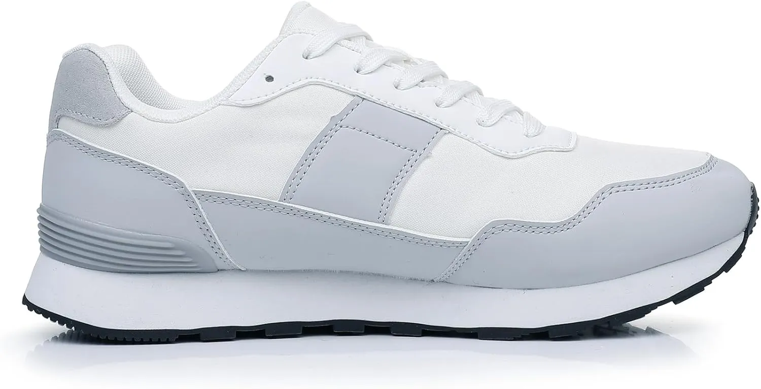 Men's Fashion Sneakers Lace Up Retro Classic Running Shoes for Men Mesh Lightweight and Breathable Non-Slip Rubber Outsole and EVA Midsole Walking Sport Shoes
