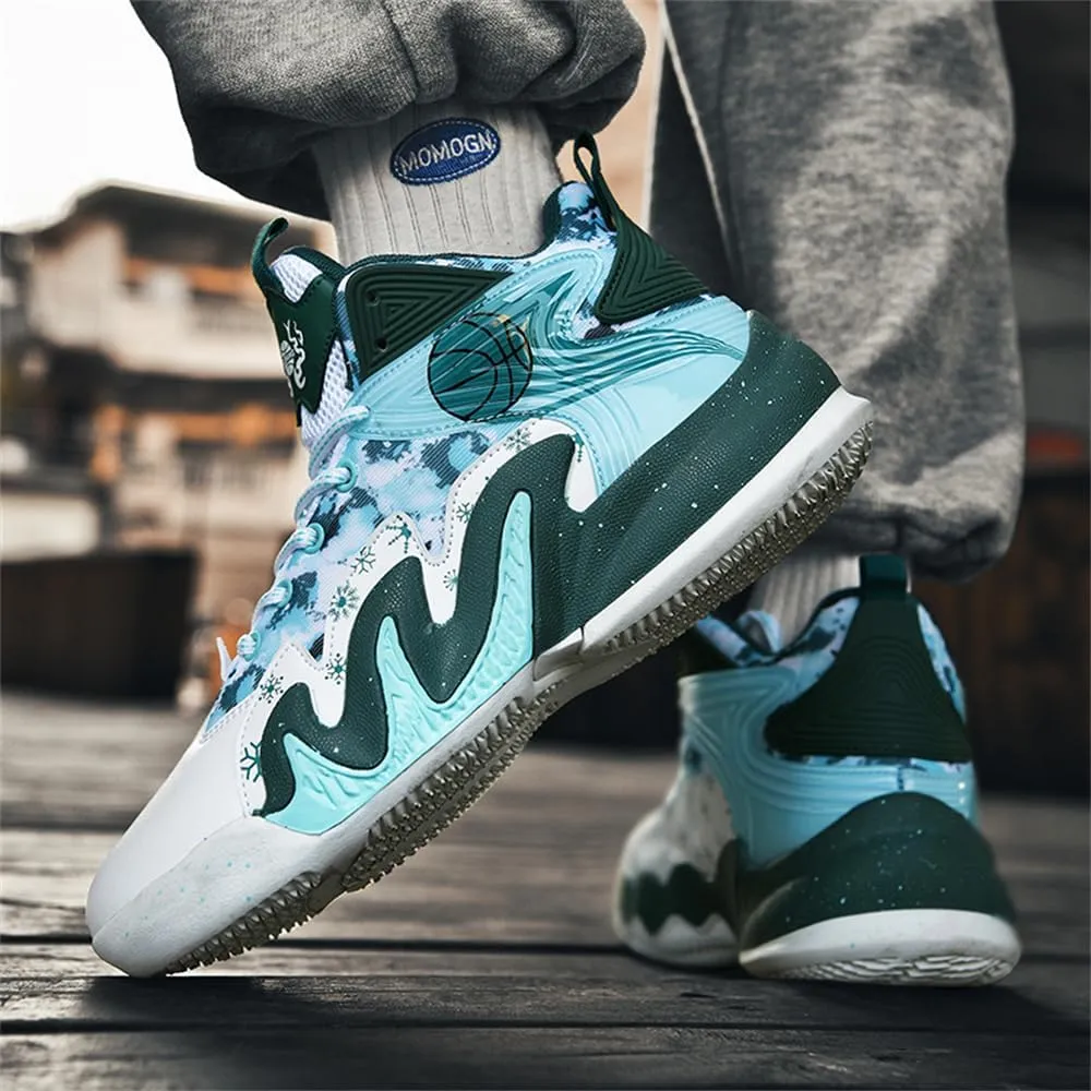 Men's High Top Anti-Slip Cushioning Basketball Shoes Fashion Running Sneakers Light Training Athletic Shoes