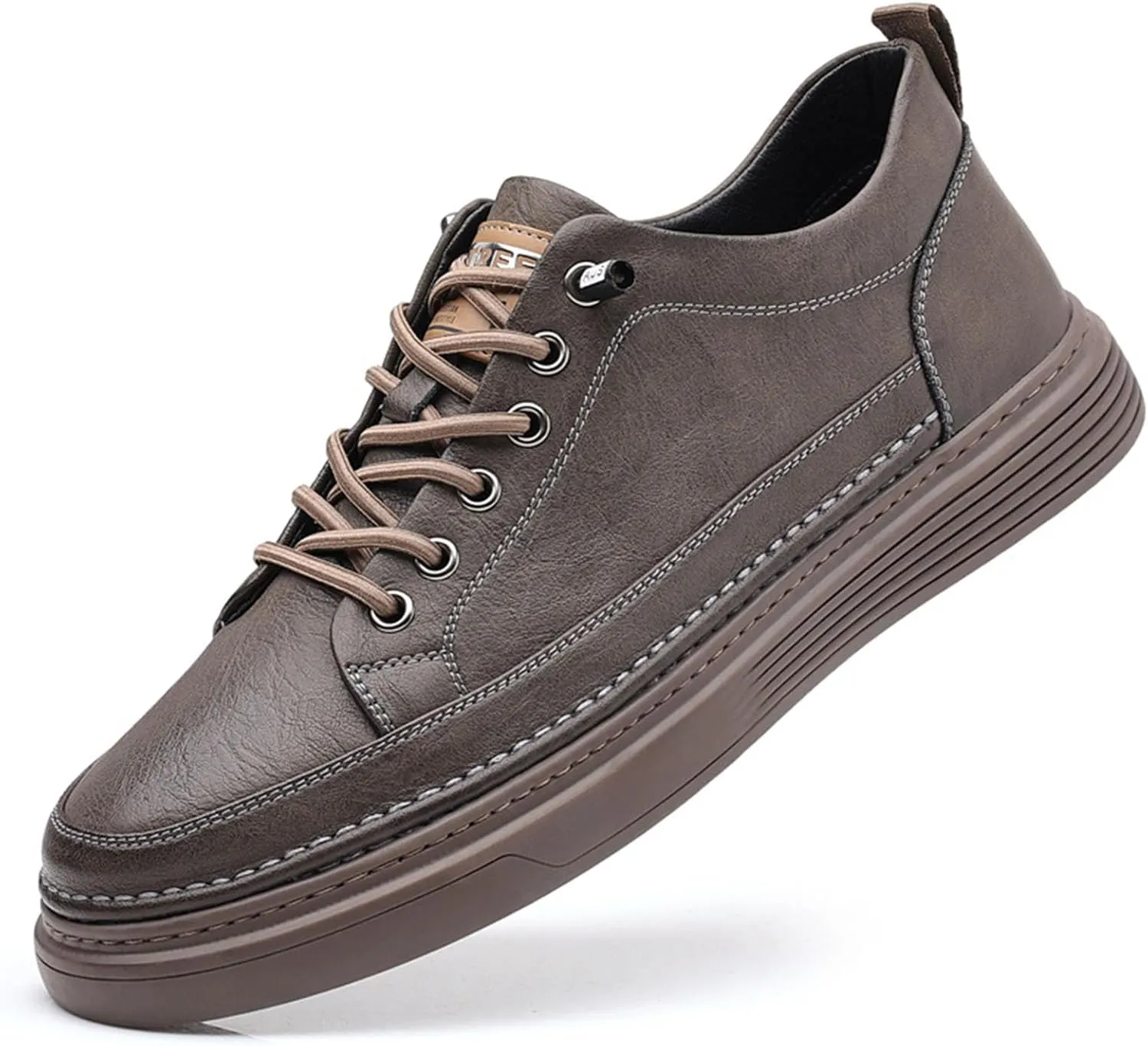 Men's Leather Business Low Top Sneakers,Retro Fashion Breathable Soft Sole Dress Shoes,Stylish Casual Oxford Sneakers.