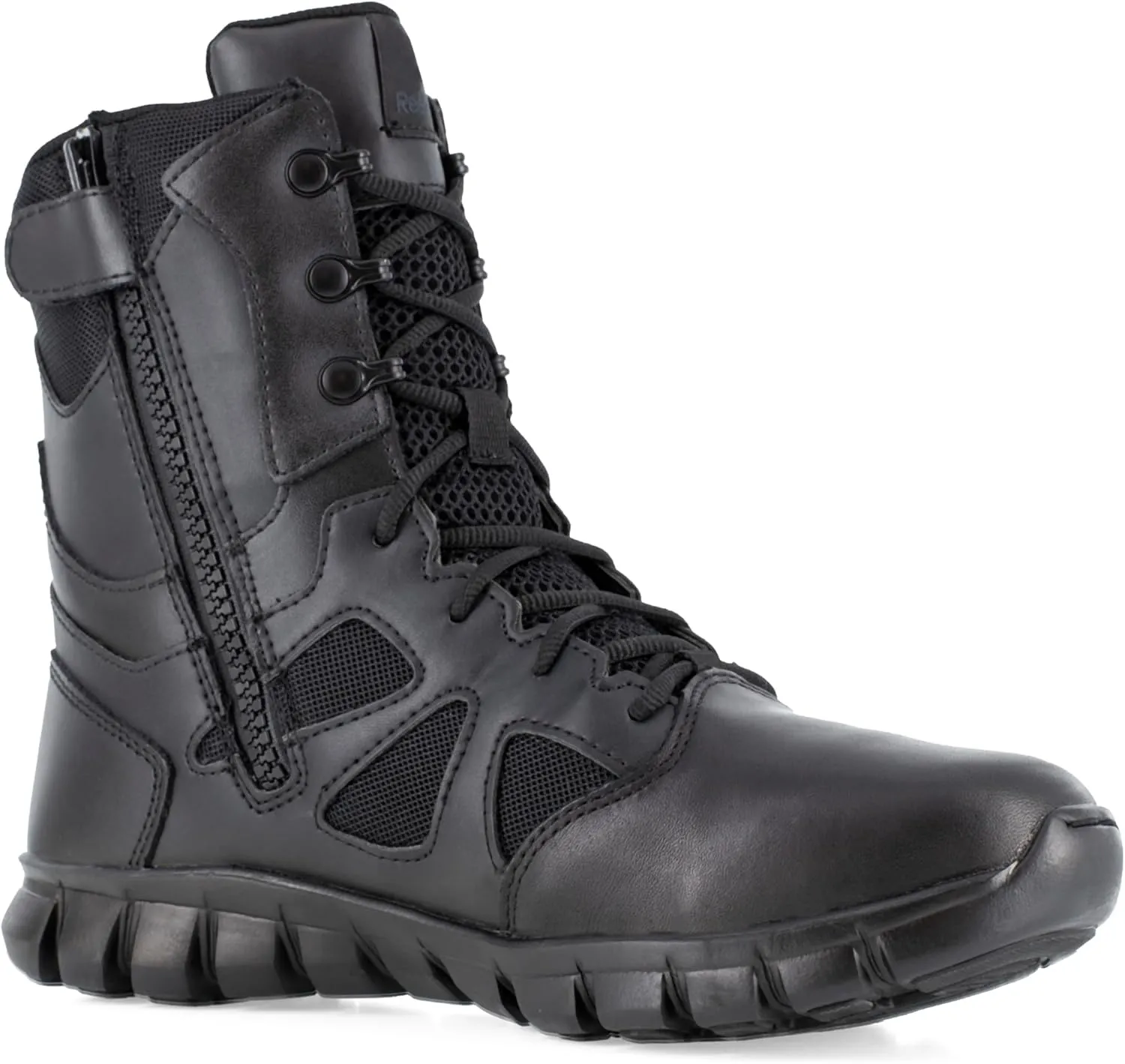 Men's Rb8805 Sublite Cushion Soft Toe 8" Tactical Boot with Side Zipper Black Military