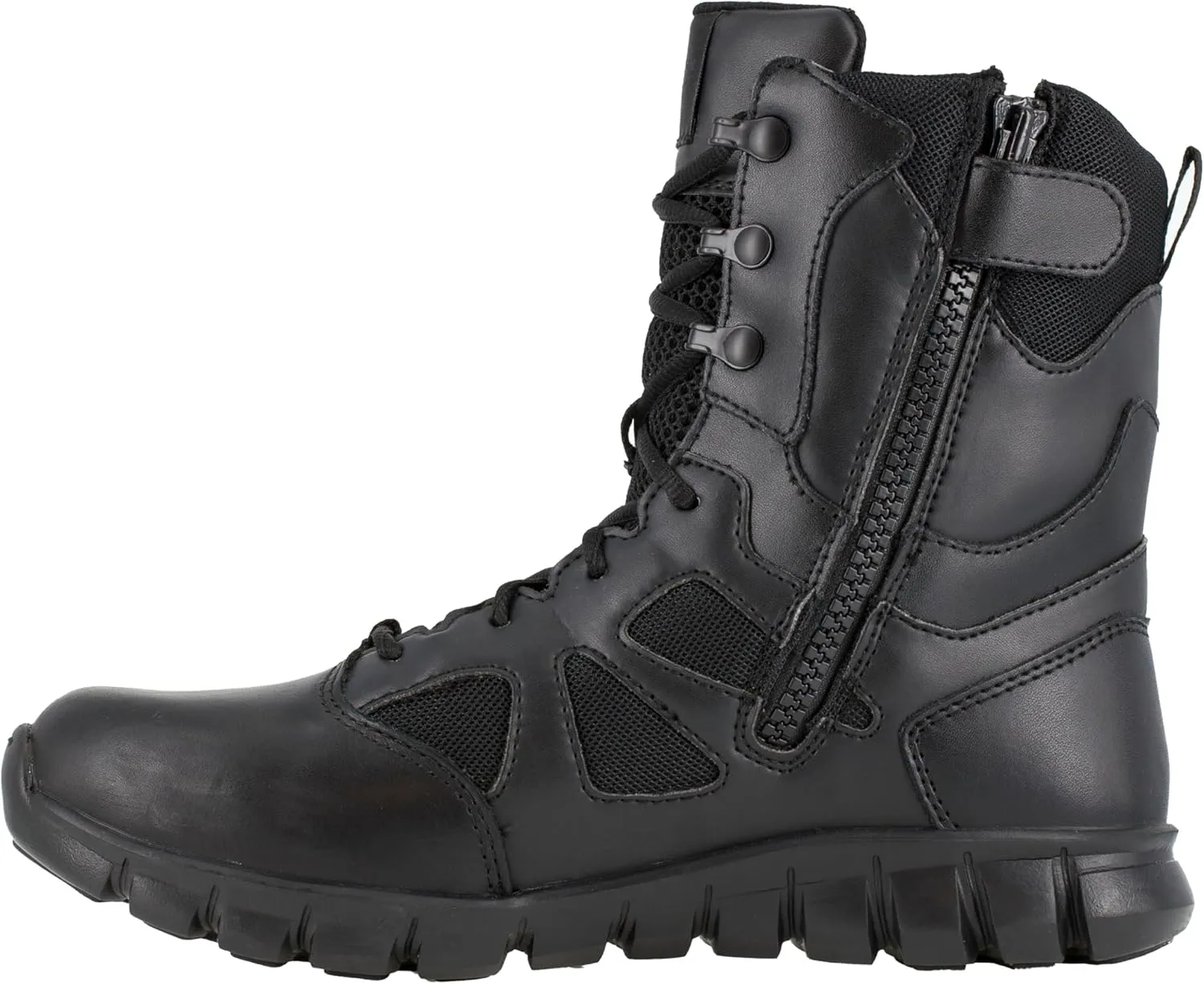 Men's Rb8805 Sublite Cushion Soft Toe 8" Tactical Boot with Side Zipper Black Military
