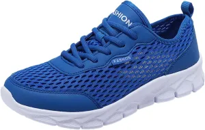 Mens Running Shoes Mesh Breathable Fashion Sneakers Lace Up Platform for Hiking Tennis Wide Feet Casual Trainers Comfortable Sneaker Non-Slip Lightweight Summer Shoes