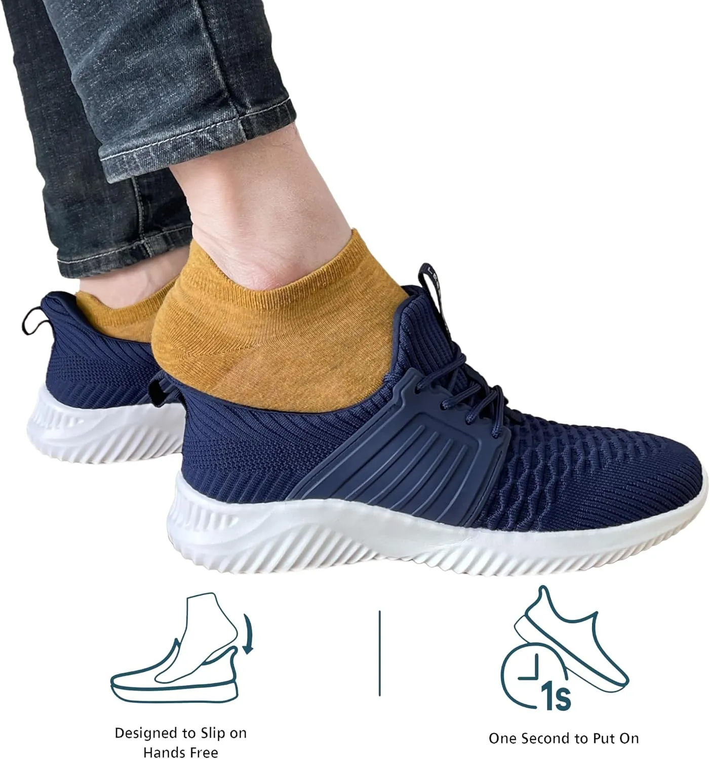 Men's Walking Shoes Slip On Running Shoes Ultra Light Casual Sneakers Mesh Tennis Shoe Hands Free Workout Breathable Comfortable Knit Memory Foam Athletic