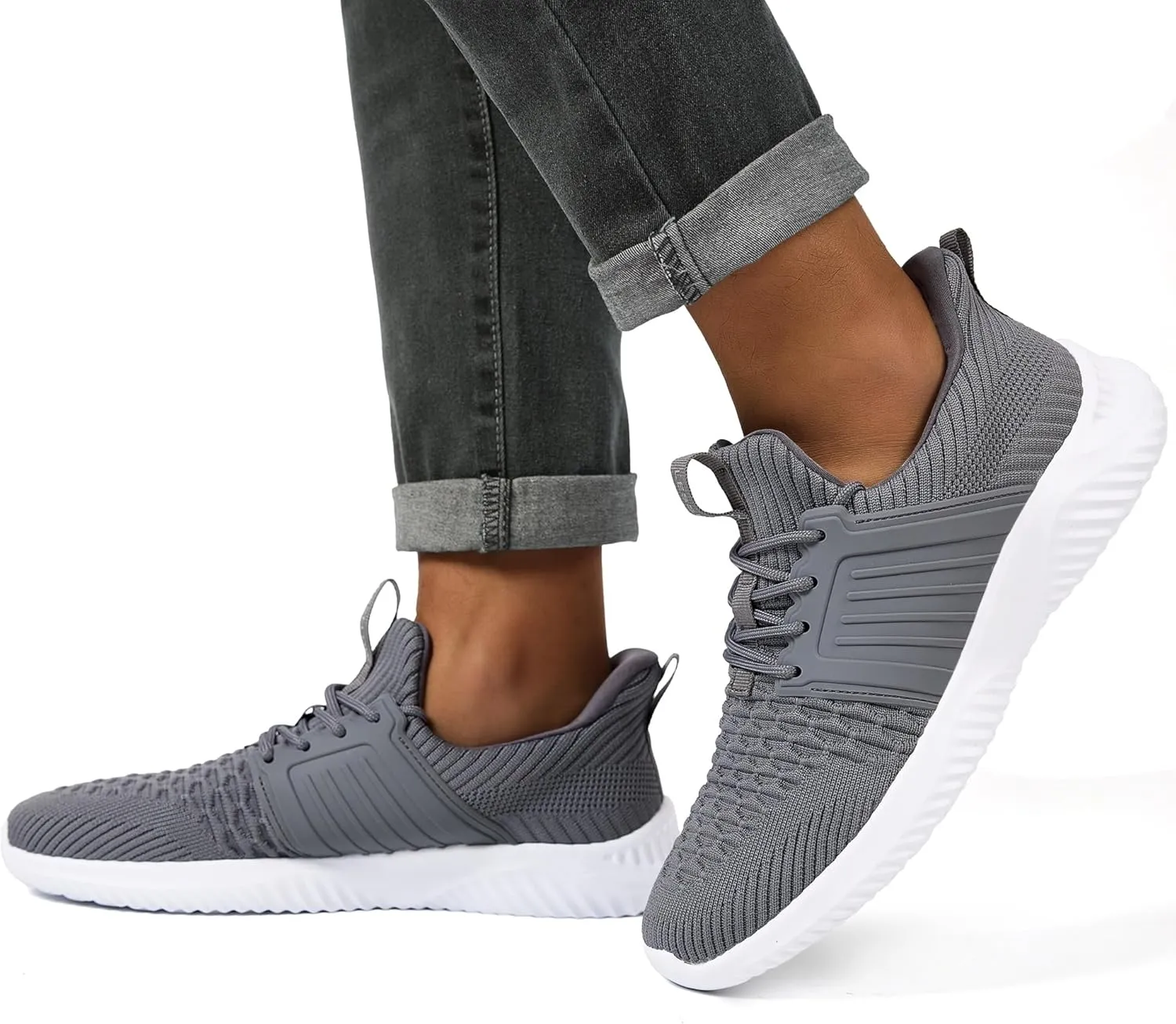 Men's Walking Shoes Slip On Running Shoes Ultra Light Casual Sneakers Mesh Tennis Shoe Hands Free Workout Breathable Comfortable Knit Memory Foam Athletic
