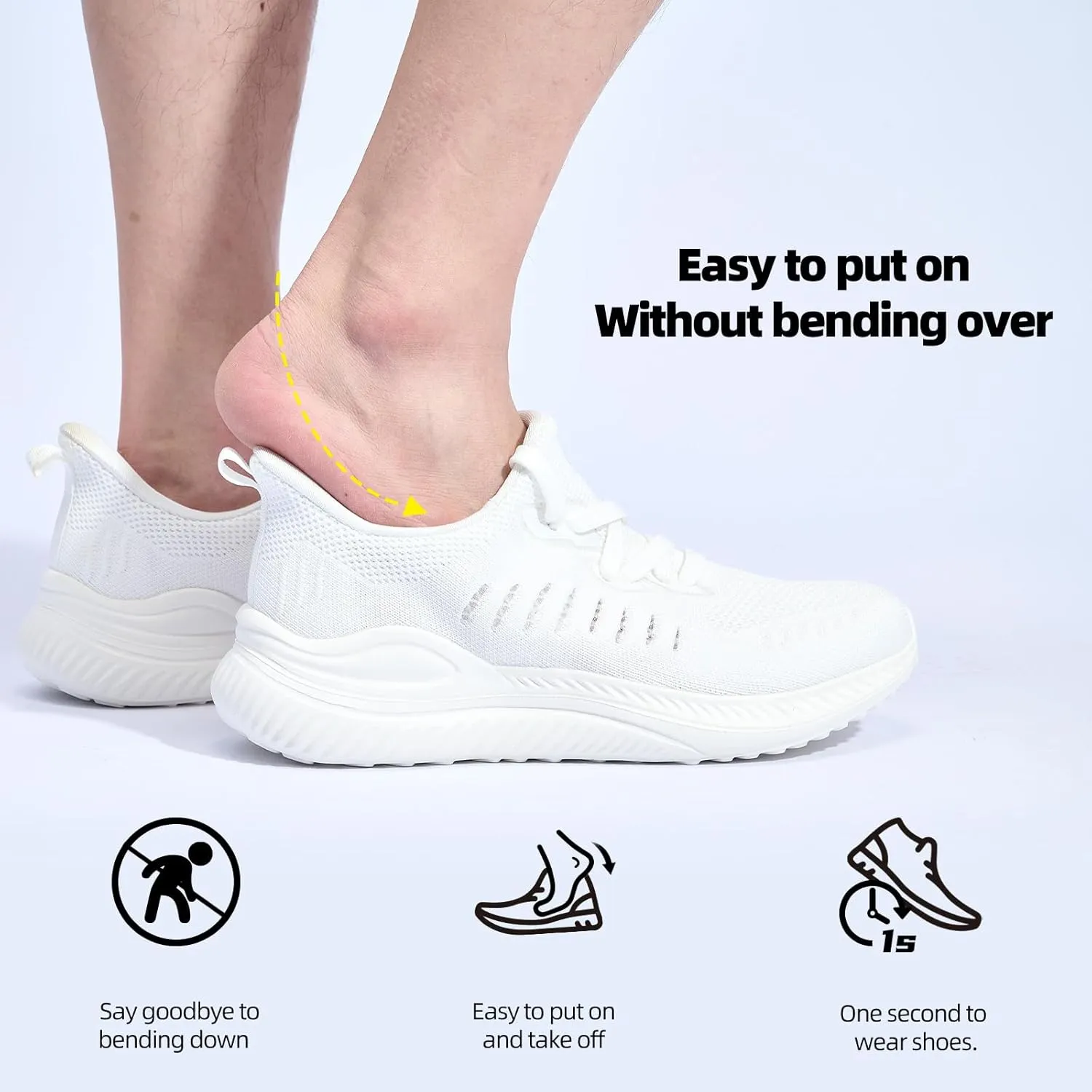 Mens Wide Sneakers - Slip On Memory Foam Walking Shoes Breathable Non Slip Tennis Running Shoe Ultra Lightweight Comfortable Workout Gym Jogging and Casual Sports