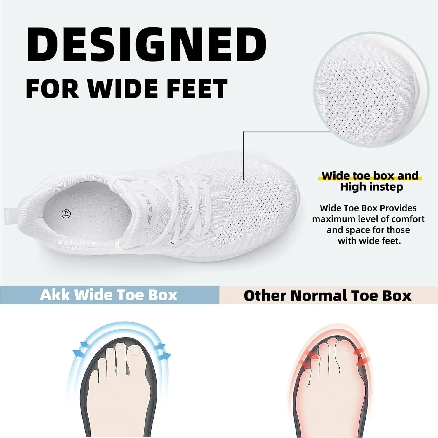 Mens Wide Sneakers - Slip On Memory Foam Walking Shoes Breathable Non Slip Tennis Running Shoe Ultra Lightweight Comfortable Workout Gym Jogging and Casual Sports