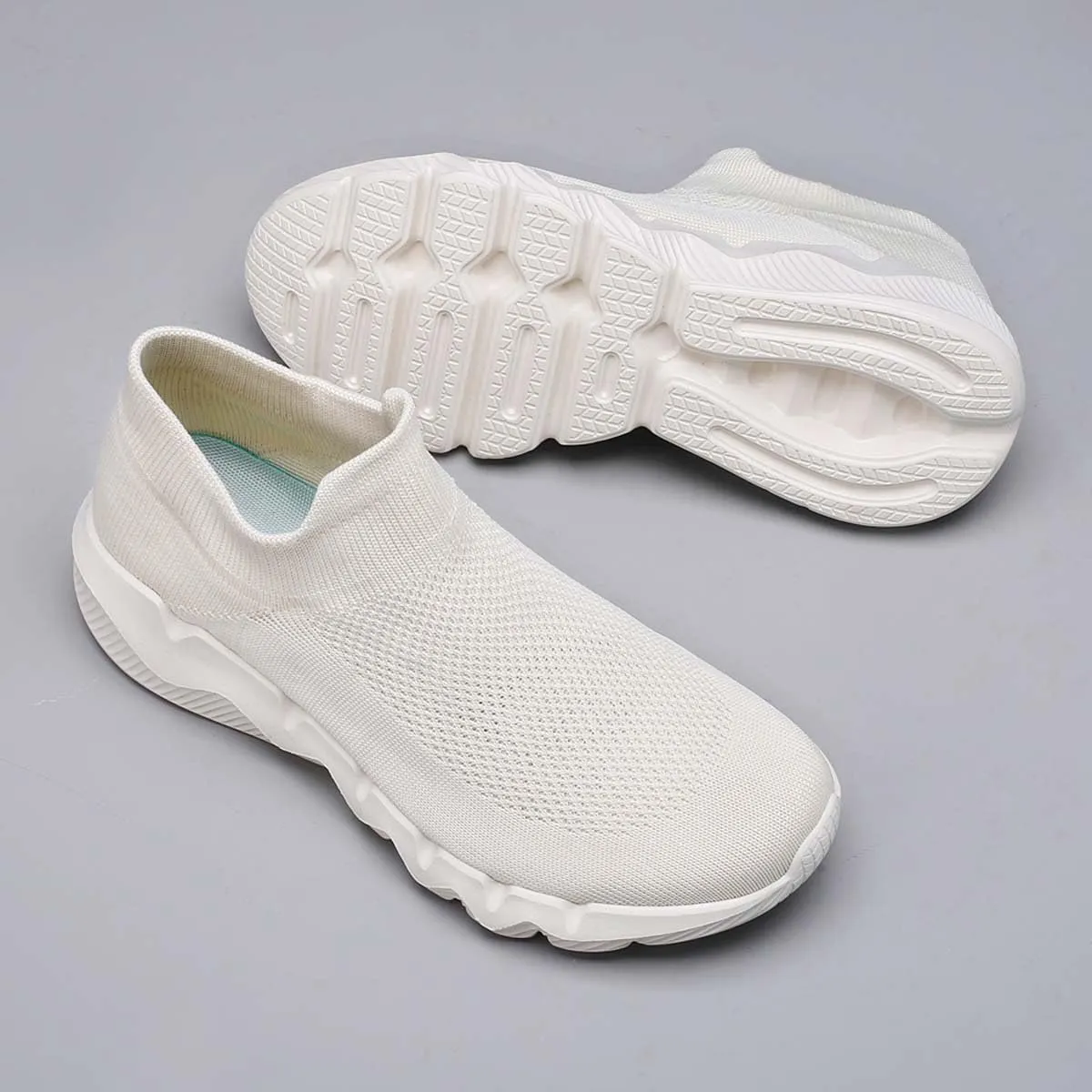 Men's Women's Knitted Mesh Fashion Breathable Ankle-High Road Running Shoes Soft Sneakers Shoes Trainers Shoes
